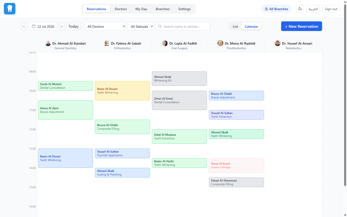 Scheduling calendar in light mode